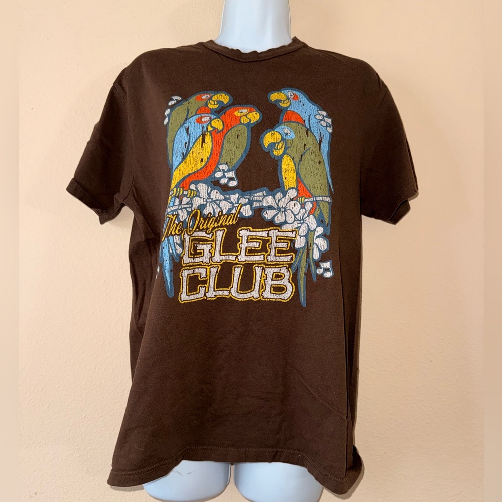 Disney Brown T-Shirt with Colorful Parrots Tiki Room